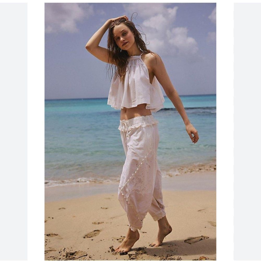 Free People Beach Life Set Pant & Top White size Small